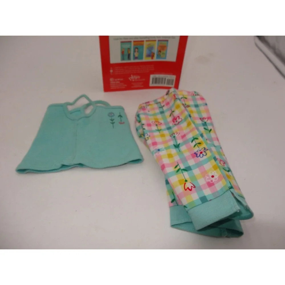 American Girl Doll Picnic Time Camisole Floral Plaid‎ Pants and Guide Book